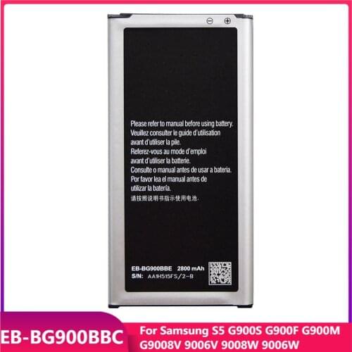 Original Phone Battery EB-BG900BBC For Samsung S5 G900S G900F G900M G9008V 9006V 9008W 9006W Replacement Battery 2800mAh