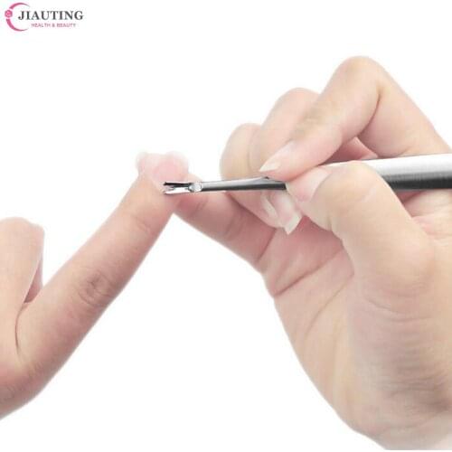 Double head Exfoliating knife pick manicure tools NEW High Quality The dead skin fork stainless steel Nail file Manicure tools