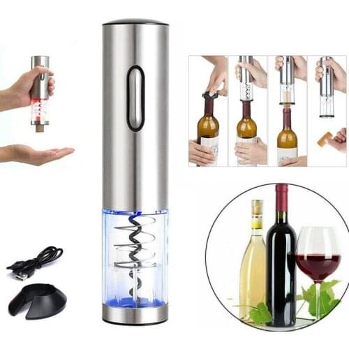 Rechargeable Electric Wine Bottle Opener Corkscrew Foil Cutter Set Automatic Bottle Opener for Red Wine Kitchen with USB Cable