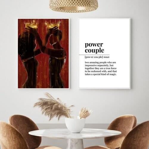 African American King & Queen Art Abstract Painting Canvas Prints Power Couple Black Lover Poster Wall Pictures Home Room Decor