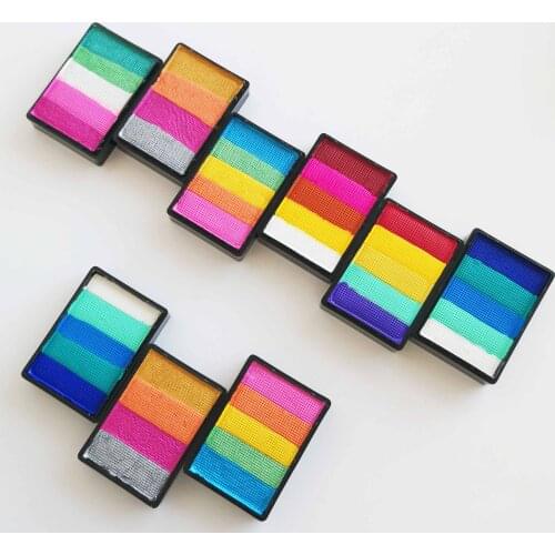 30g Face body paint split cake rainbow Water Based Eyeliner No-Toxic Washable Supplies