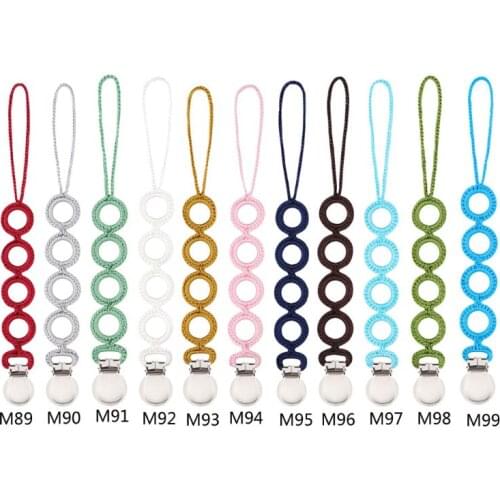 Simple Crochet Pacifier Clip Baby Pacifier Chain for Newborn Teething Soother Chew Dummy Clips Hand Made