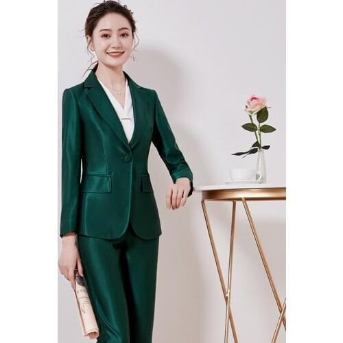 Work Pant Suits 2 Piece for Women Blazer Business Set Jacket & Trouser Office Lady Suit Feminino 2020 Plus SIze LX2617