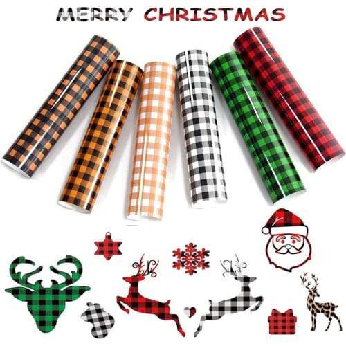 25cm*100cm PU Plaid Lettering Film Heat Transfer Vinly for Heat Press Machine T-shirt Iron On HTV Printing