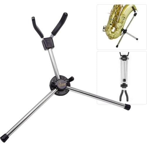 Foldable Alto Tenor Sax Saxophone Stand Support Adjustable Triple-cornered Base Bracket Musical Instrument Holder