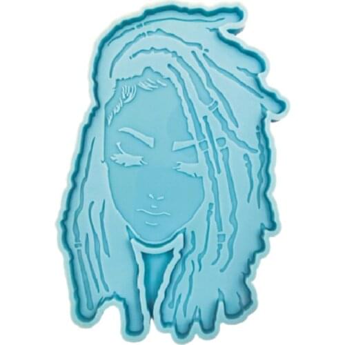 Dread Girl Silicone Mold Female Head Resin Mold Silicone Coaster Mold DIY Craft LX9E