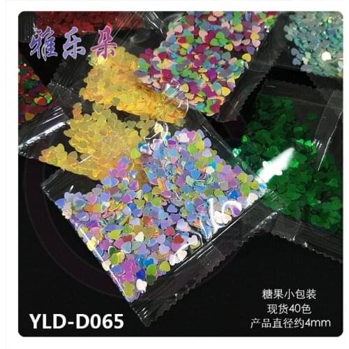 Ultrathin 5g Per Bag 4mm Light Pink Heart Shape Loose Sequins PVC Paillettes for Nails Art Manicure Wedding Confetti 2-1