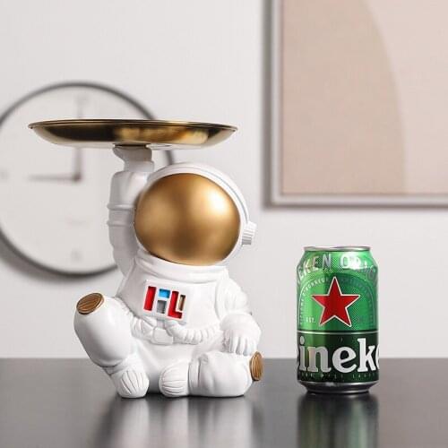 Nordic Cute Astronaut Resin Ornaments Living Room Bedroom Porch Storage Tray Astronaut Decoration Small Crafts