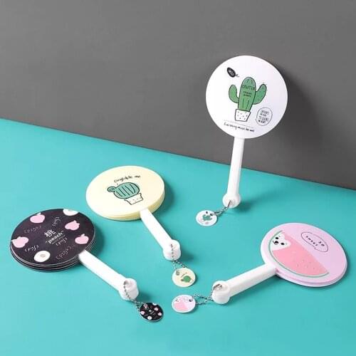 Summer cool Folding Hand Held Flower Fan Japanese style Sevenfold Fan Creative Cute Pattern Cartoon PP With Hand Fan Student