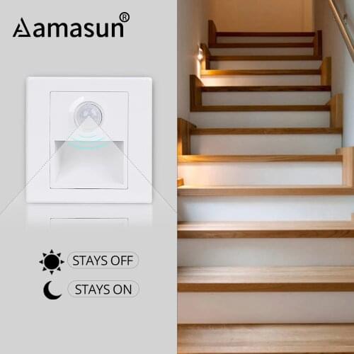 Indoor Wall Light PIR Motion Sensor Led Stair Light Infrared Human Body Induction Wall Lamp Recessed Step Ladder Kitchen 86 Box