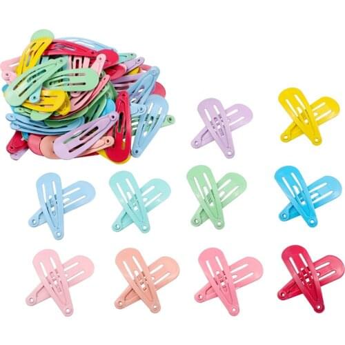 Korean Fashion 50Pcs/Set Solid Candy Color Hair Clip Dripping Hairpin 3cm Barrette Headdress Box Hairclip Girls Hair Accessories