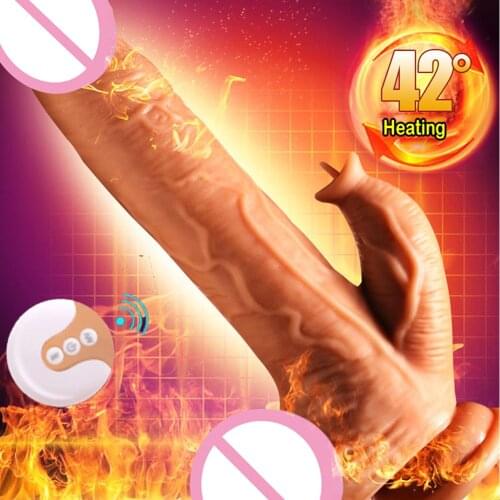 Rabbit G-Spot Vibration Tongue Skin Dildo New WomenS Auto Retractable Penis Vibrator Realistic Female Dildo Sex Toys