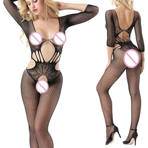 Women Sexy Lingerie Open Crotch Plus Size Women Lenceria Tights Crotchless Bodystocking Collant Femme Erotic Langerie Body QQ165