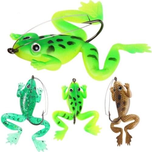 1pcs 6cm 5.2g Fishing Lure Artificial Fishing Silicone Bait Frog Lure With Hook Soft Fishing Frog Lures Fishing Tackle