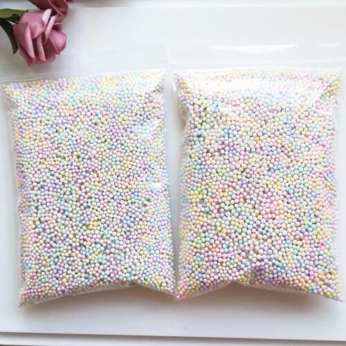 2-3.5mm 16000pcs Snow Mud Particles Mini Color Floam Slime DIY Accessories Rainbow Tiny Foam Beads Balls Supplies