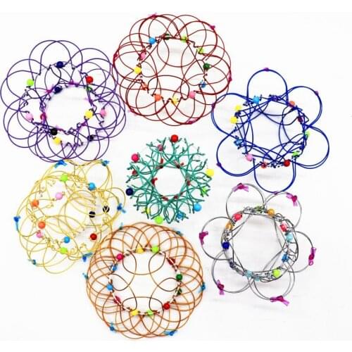 3D Colorful Metal Hoop Ring Mandala Loop DIY Meditation Kids Educational Toys For Children Montessori Board Games Antistress Toy