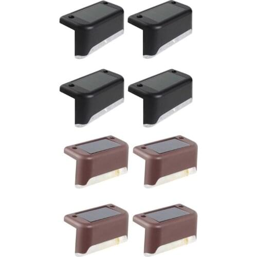 4Pcs Solar Deck Lights Solar Step Lights Outdoor Waterproof Led Solar Fence Lamp
