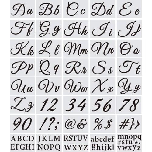 40pcs Alphabet Letter Stencils Reusable Plastic Templates for Art Drawing Painting Craft DIY Writing on Chalkboard Wood G2AB