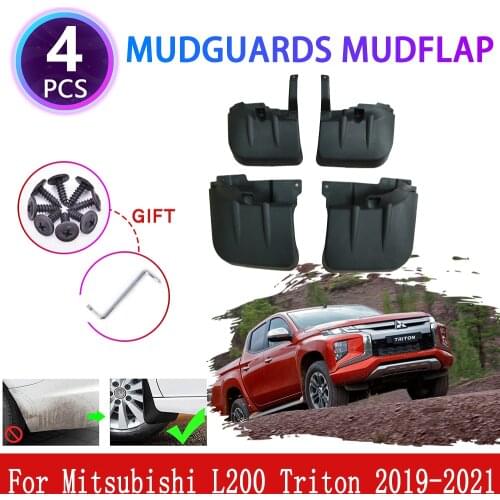 4x for Mitsubishi L200 Triton Barbarian 2019 2020 2021 Mudguards Mudflaps Fender Mud Flap Splash Guards Protect Car Accessories