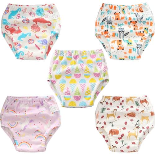 5pcs/lot Cotton Infants Children Cotton Potty Training Pants Reusable Baby Kids Cloth Diaper Nappies Diapering & Toilet Training