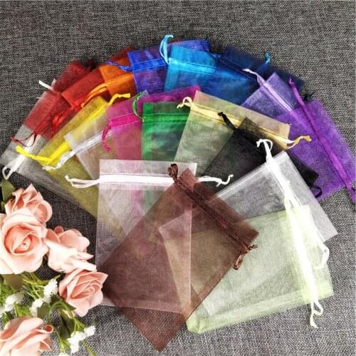7x9 9x12 10x15 11x16 13x18 15x20 17x23 20x30 25x35cm 50Pcs Pick Jewelry Packaging Drawable Organza Bags Gift Bags & Pouches 6Z