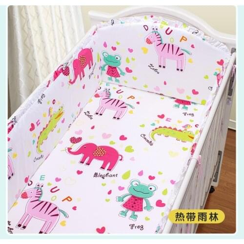 Promotion! 5PCS Animal Customized Crib Bedding Sets bed bumper Baby Bedding Set ,(4bumpers+sheet)