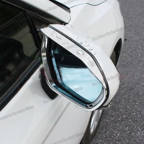 Lsrtw2017 Car Rearview Mirror Rain Visor Shield Frame Chrome Trim for Jaguar E-PACE 2018 2019 2020 2021 Accessories Auto Parts