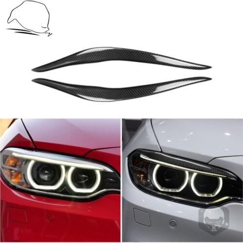 Car Eyebrows Eyelids Covers For BMW F22 M3 2014-2018 Real Carbon Fiber Stickers Exterior Paste Style Decal Auto Accessories