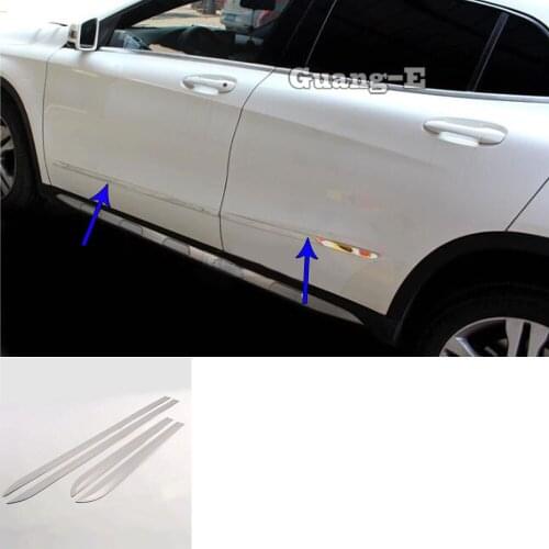 Car Detector Stainless Steel Side Door Body Trim Sticks Strips Molding Bumper For Mercedes Benz GLA 2015 2016 2017 2018 2019