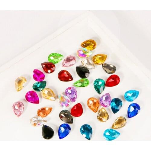 20 Colors Water Drop Glitter Shiny Crystal Glass Nail Rhinestones Charms DIY Design Polish 3D Manicure Nail Art Decorations