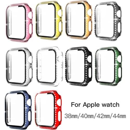 Diamond Bumper Protective Case for Apple Watch Cover 6 SE 5 4 3 2 1 For iwatch series 40mm 44mm 38MM 42MM Watch Accessories