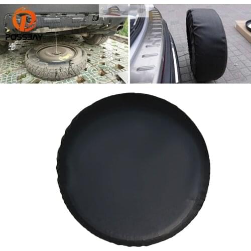 POSSBAY Black Tire Cover Case 14 Inch/15 Inch/16 Inch/17 Inch Car Spare Tire Cover Storage Bags Tire Wheel Protect Covers