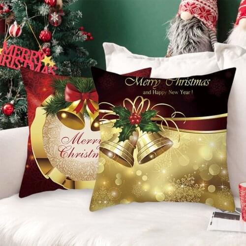 Christmas Cushion Cover Merry Christmas Decorations for Home Christmas Ornament Navidad Noel Xmas Gifts Happy New Year 2021