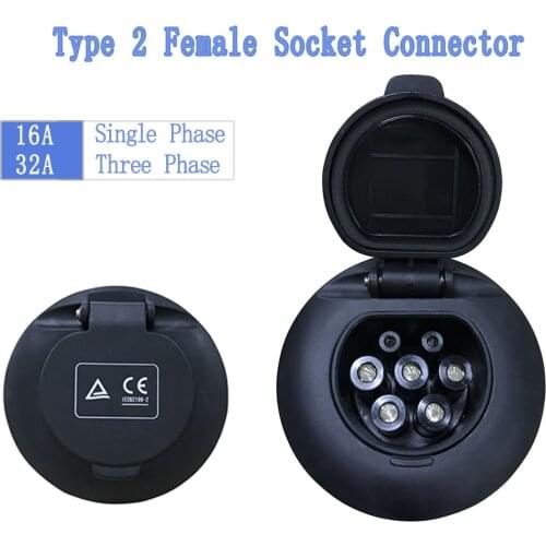 Duosida EV Charging Cable Adapter Socket 16A/32A Single/Three Phase Female Socket Type 2 Power Supply For EV Charging Socket