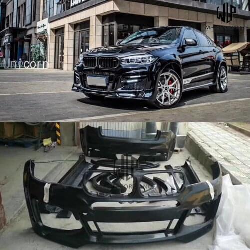 F16 CF / FRP Unpainted Wide Car Body kit Front Bumper Rear Bumper Side Skirts For BMW F16 X6 2014-UP