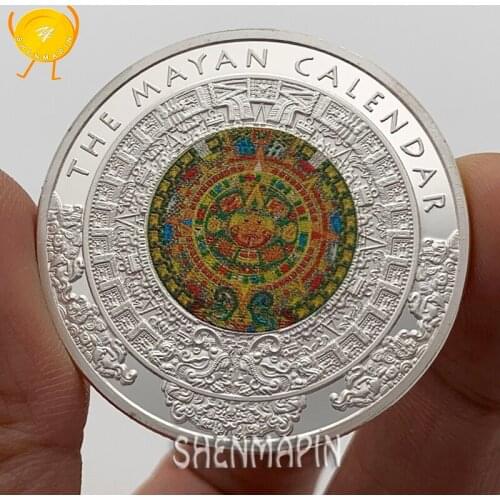 Mayan Calendar Commemorative Coin Maya Aztec Coins Collectibles Mexico Indian Maya Civilization Solar Calendar Religion Coins