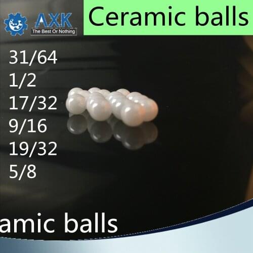 ZrO2 Ceramic Balls Inch 31/64'' 1/2'' 17/32'' 9/16'' 19/32'' 5/8'' ( 1 PC) Zirconium Dioxide G5 Precision Ball