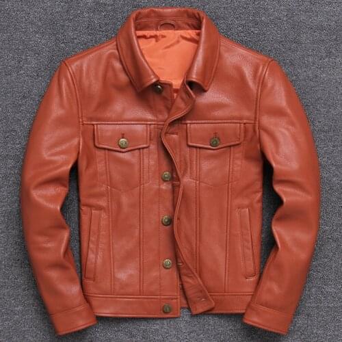 Cowboy Hunting Male Head Layer Cowhide Genuine Clothing Locomotive Short Fund Leather Jacket Self-cultivation