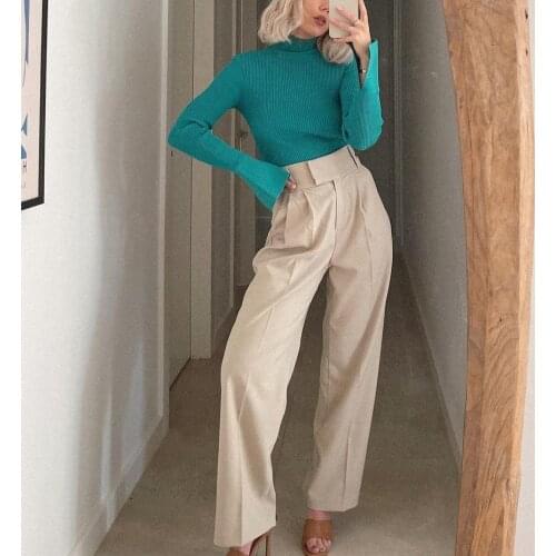 MEIYANGYOUNG Women's Straight Trousers