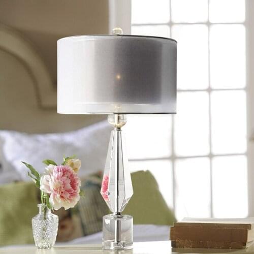 Fashion Crystal Table Lamp Modern Minimalist Retro Personality Creative Study Bedroom Bedside Decorative Lamps Remote Control