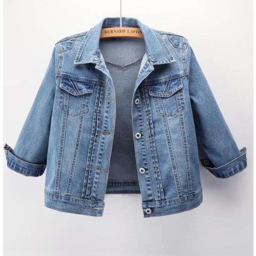 Plus size 5XL!denim Jackets men coat dark Blue Casual women Denim Jacket cotton Turn-down Collar Long Sleeve Denim jackets