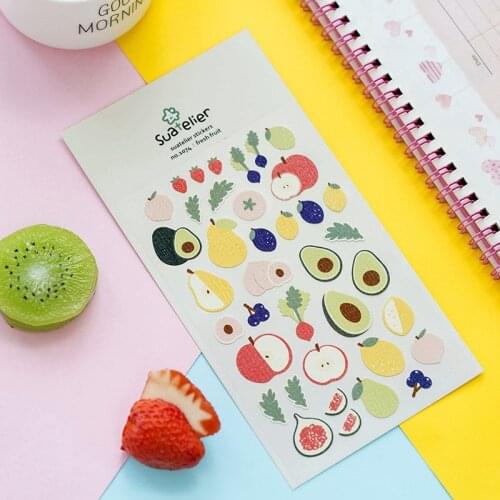 Korea Sonia Scrapbooking High Quality Sticker Fresh Fruits Stationery DIY Craft Decoration Home Supplies Suatelier Stickers