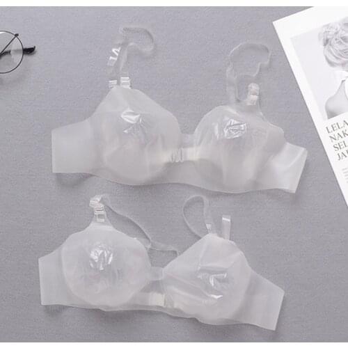 Invisible Bra Transparent Bras Special Bralette Three Quarter Cup Clear Strap Women Sexy Underwear ACT See-through Plastic Plus