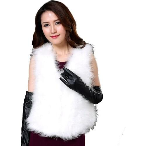 New 2017 Hot Sale Women Winter encryption 100% natural ostrich feathers turkey feather fur vest fur coat Fur Coat