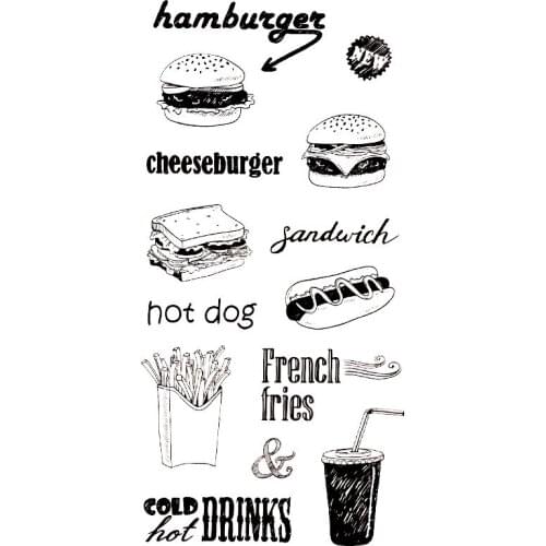 Clear Stamps Hamburger hot Dog Sandwich Scrapbooking Material DIY Photo Cards Account Rubber Stamper Transparent Stamp Sellos