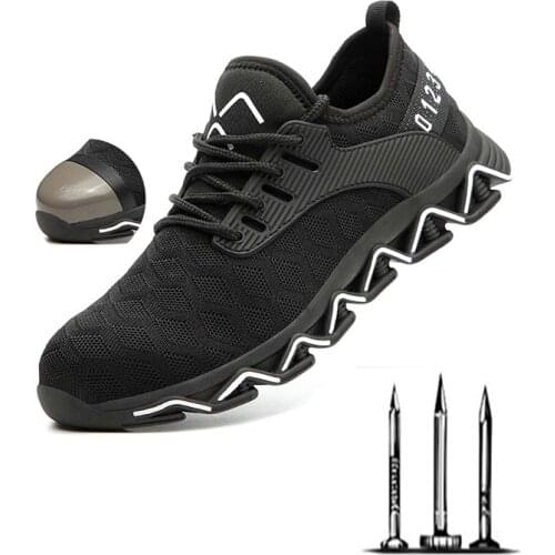 Plus Size 36-47 Work Boots Men Safety Shoes Unisex Air Mesh Work Shoes Men Boots High Quality Steel Toe Safety Boots Male 2020