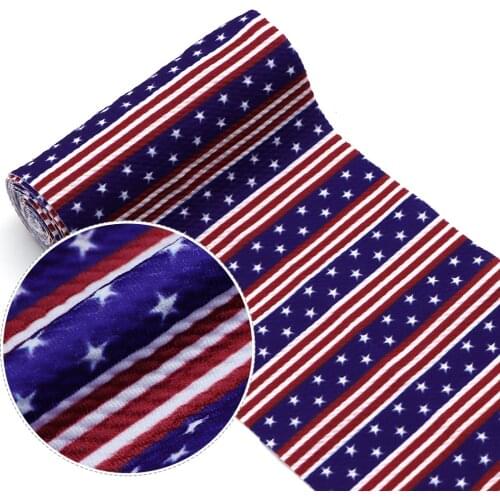 Cut to Strips 5"x55"/roll Baseball Flag Printed Bullet Textured Liverpool Bubble Fabric For Baby Hair Bows Headband,1Yc18595
