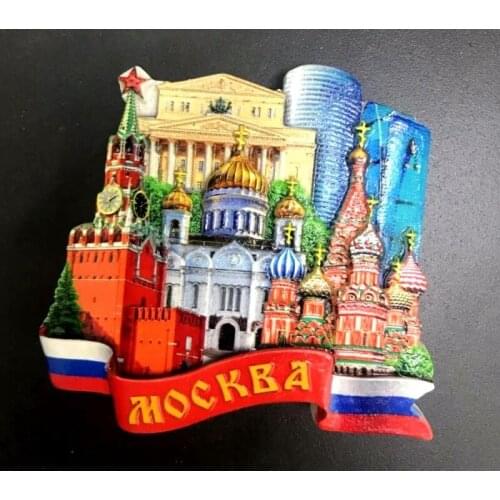 Russian Cathedral Creative Stereo Fridge Sticker Travel Scenic Resin Refrigerator Magnetic Sticker Souvenir Gift