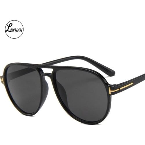 Big pilot tf logo sunglasses women men 2020 high quality brand designer yellow black leopard sun glasses oculos de sol feminino