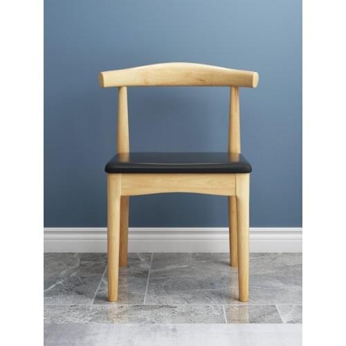 Customized Horn Chair Solid Wood Dining Chair Household Nordic Horn Chair Book Chair Modern Simple Restaurant Hotel Luxury Back